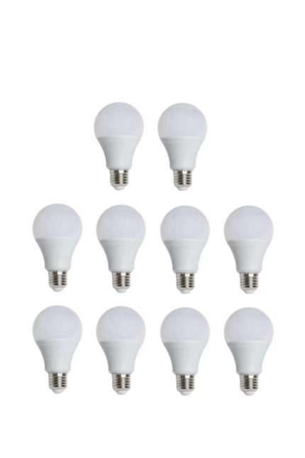 -4277 9w Led Ampul E-27 Duylu Beyaz 10 Adet