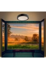 Modern Tavana Sıfır Led Lamba Buz Beyaz Işık Siyah Metal Kasa Salon Mutfak Oturma Odası Avize