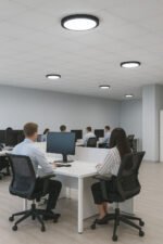 Modern Tavana Sıfır Led Lamba Buz Beyaz Işık Siyah Metal Kasa Salon Mutfak Oturma Odası Avize - Görsel 6