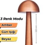 Lizbon Şarjlı Dokunmatik Masa Lambası | Beyaz Işık • Gün Işığı • Amber 3 Renk Modlu LED Lamba