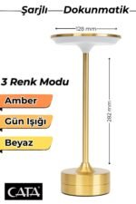 Toronto Şarjlı Masa Lambası | 3 Renk Modu | Amber • Gün Işığı • Beyaz | Dokunmatik Modern Aydınlatma