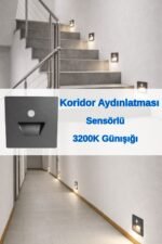 CT-5170 Sensörlü Koridor Aydınlatması LED Gün Işığı | Sıva Altı • Kare Alüminyum Füme Kasa • 1W - Görsel 4